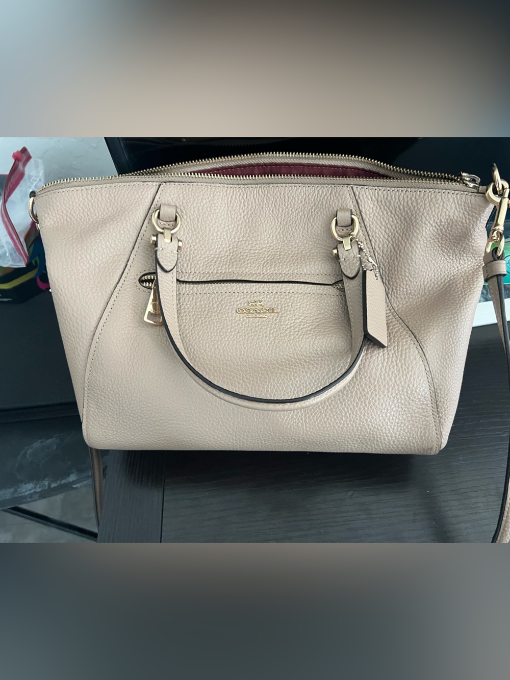 Coach Leather Purse in Taupe